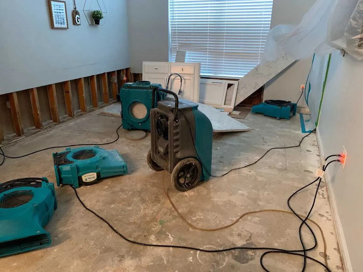 Dehumidifier in flood-cut room for Water Extraction & Removal in Dundee